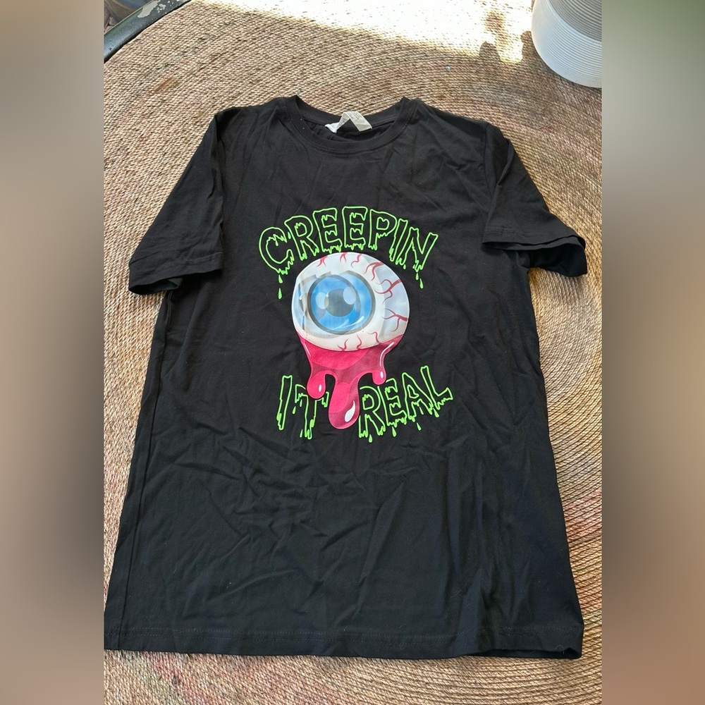 Tee short sleeve black, size 12/14 H&M